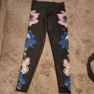 Adidas Kids Black Floral Leggings